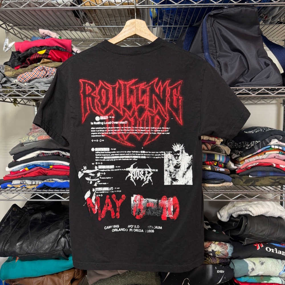 Rolling Loud T-Shirt Mens M Black Festival Rap Graphic Tee Orlando Metal Style